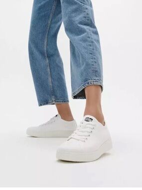 White Low-Top Canvas Sneakers